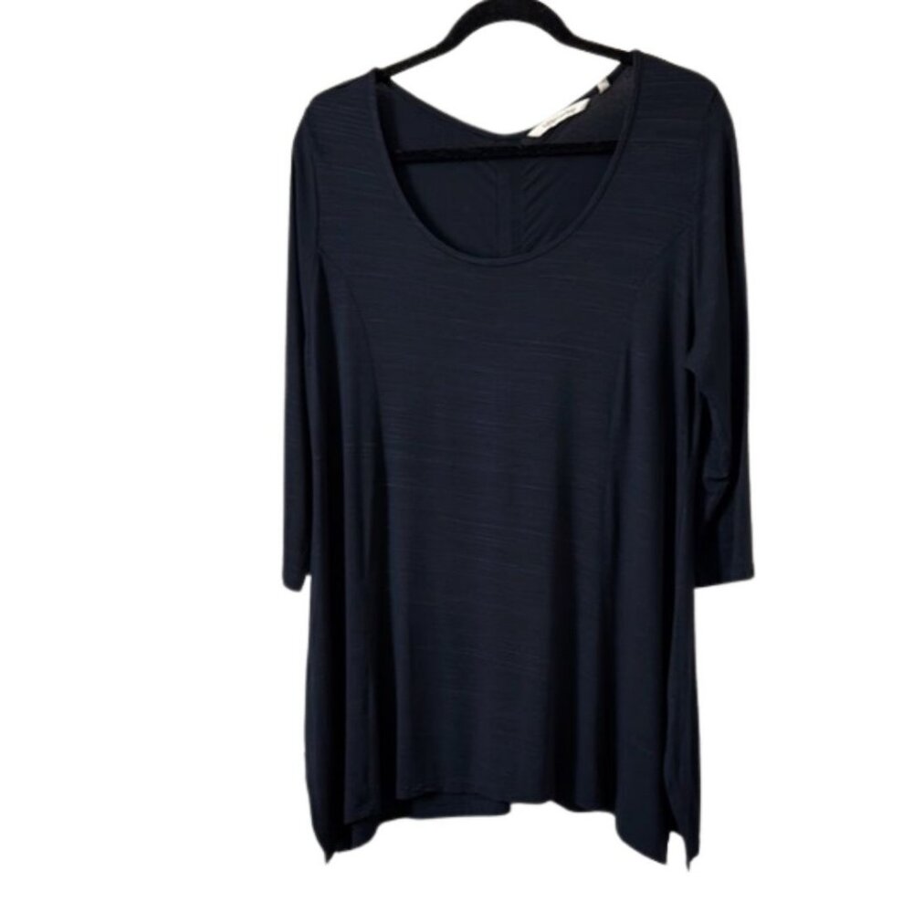 Soft Surroundings Blue 3/4" Sleeve Blouse Size L